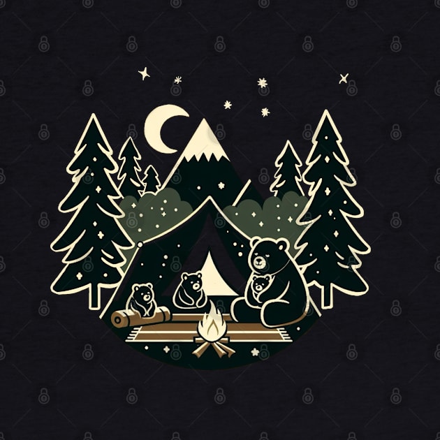 Bears on a cozy campsite by Creatures Behaving Oddly